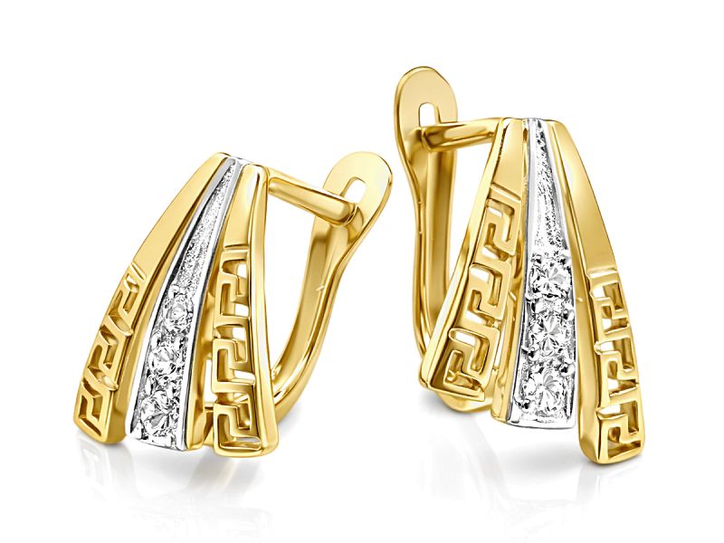 Złote kolczyki z cyrkoniami - 8523