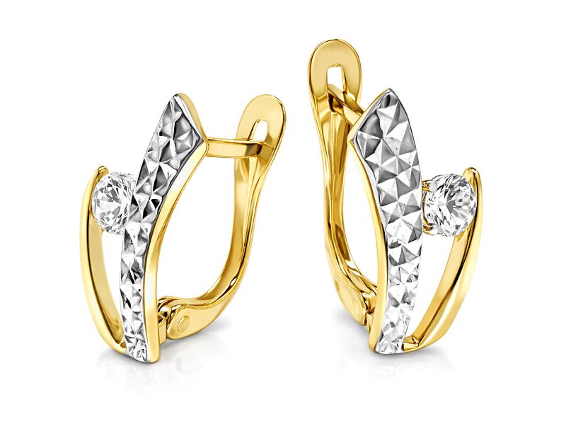 Złote kolczyki z cyrkoniami - 8525