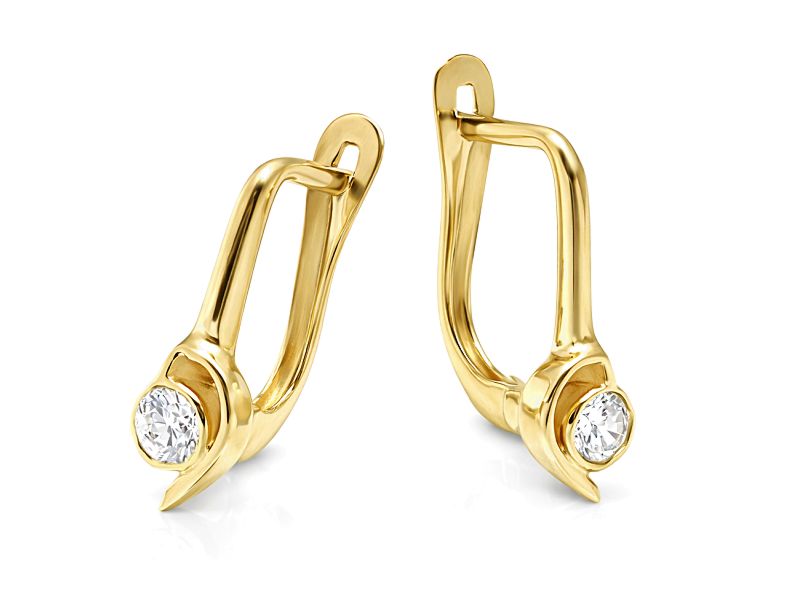 Złote kolczyki z cyrkoniami - 8529