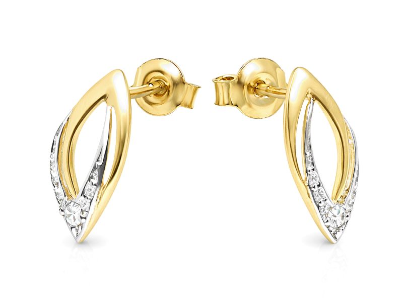 Złote kolczyki z cyrkoniami - 8530