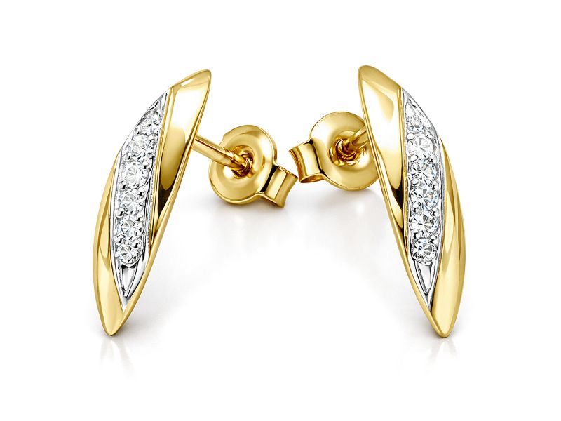 Złote kolczyki z cyrkoniami - 8531