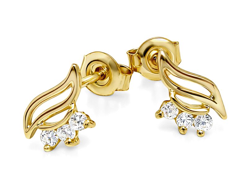 Złote kolczyki z cyrkoniami - 8532