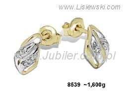 Złote Kolczyki żółte złoto z cyrkoniami - 8539 - 1