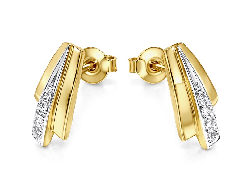 Złote kolczyki z cyrkoniami żółte złoto - 8542