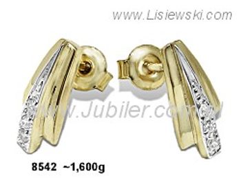 Złote Kolczyki z cyrkoniami żółte złoto próba 585 - 8542 - 1