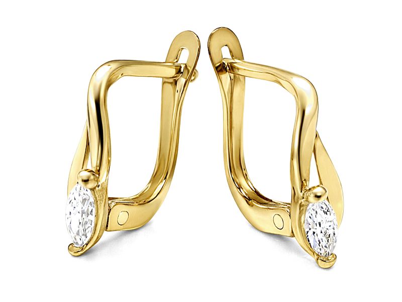 Złote kolczyki żółte złoto z cyrkoniami - 8543