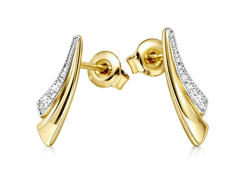 Złote kolczyki żółte złoto z cyrkoniami - 8547