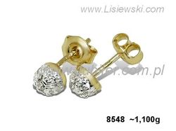 Złote kolczyki z cyrkoniami żółte złoto próby 585 - 8548