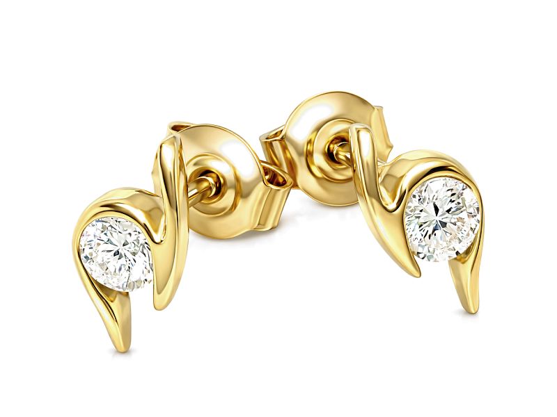 Złote kolczyki z cyrkoniami żółte złoto - 8551