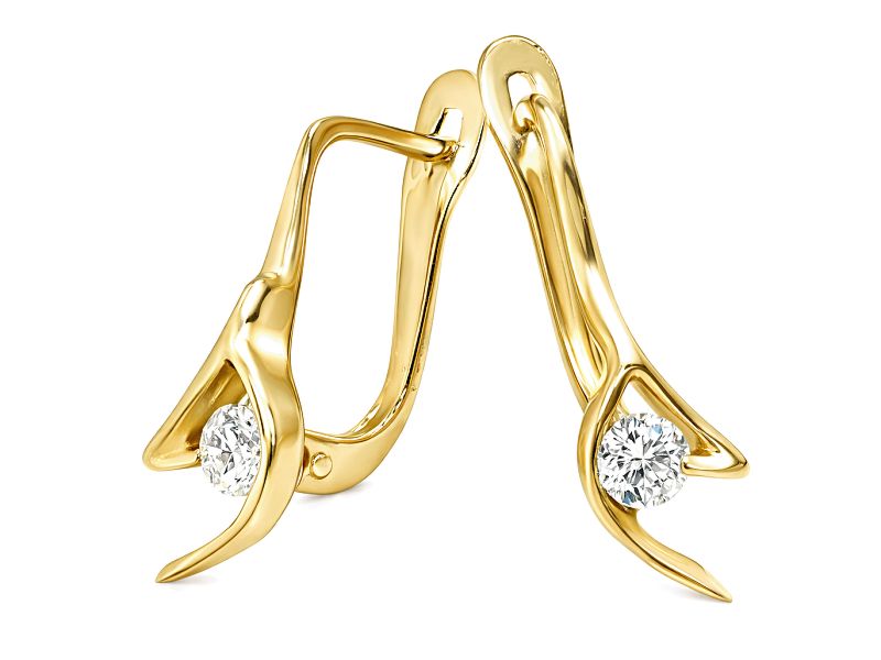 Złote kolczyki z cyrkoniami żółte złoto - 8552