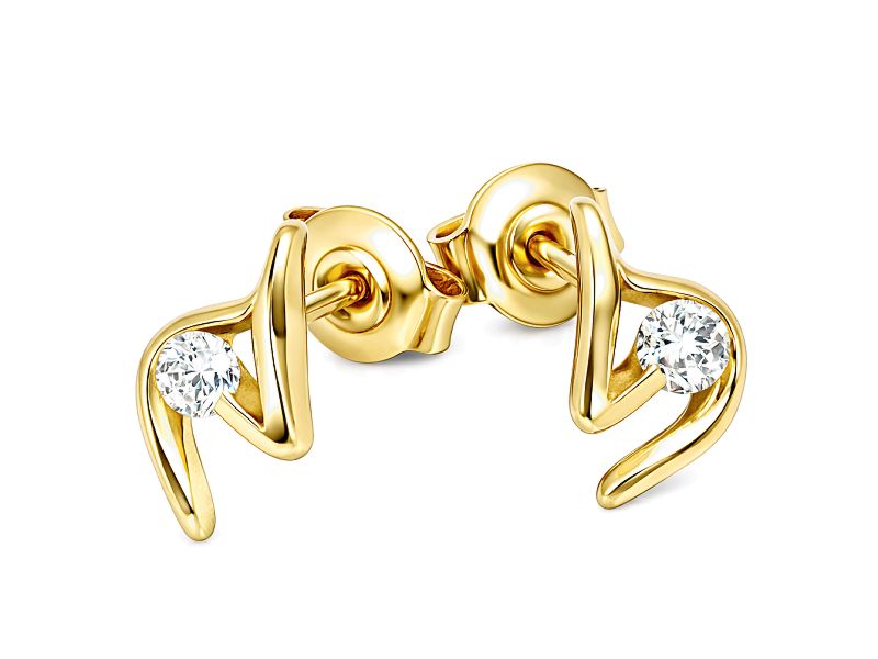 Złote kolczyki z cyrkoniami żółte złoto - 8553