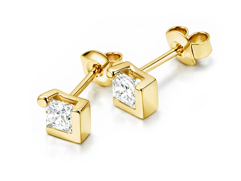 Złote kolczyki z cyrkoniami - 8558