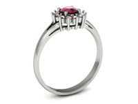 Pierścionek z rubinem białe złoto i brylantami 14k promocja - 855skW_pro- 3