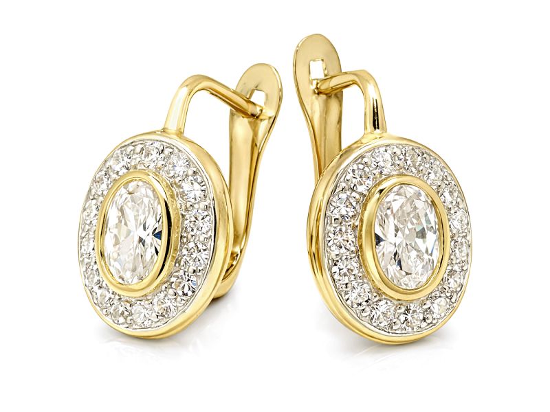 Złote kolczyki z cyrkoniami - 8565