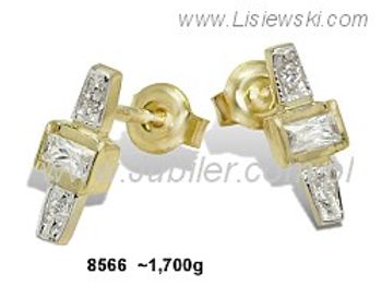 Złote Kolczyki z cyrkoniami żółte złoto proba 585 - 8566_k - 1
