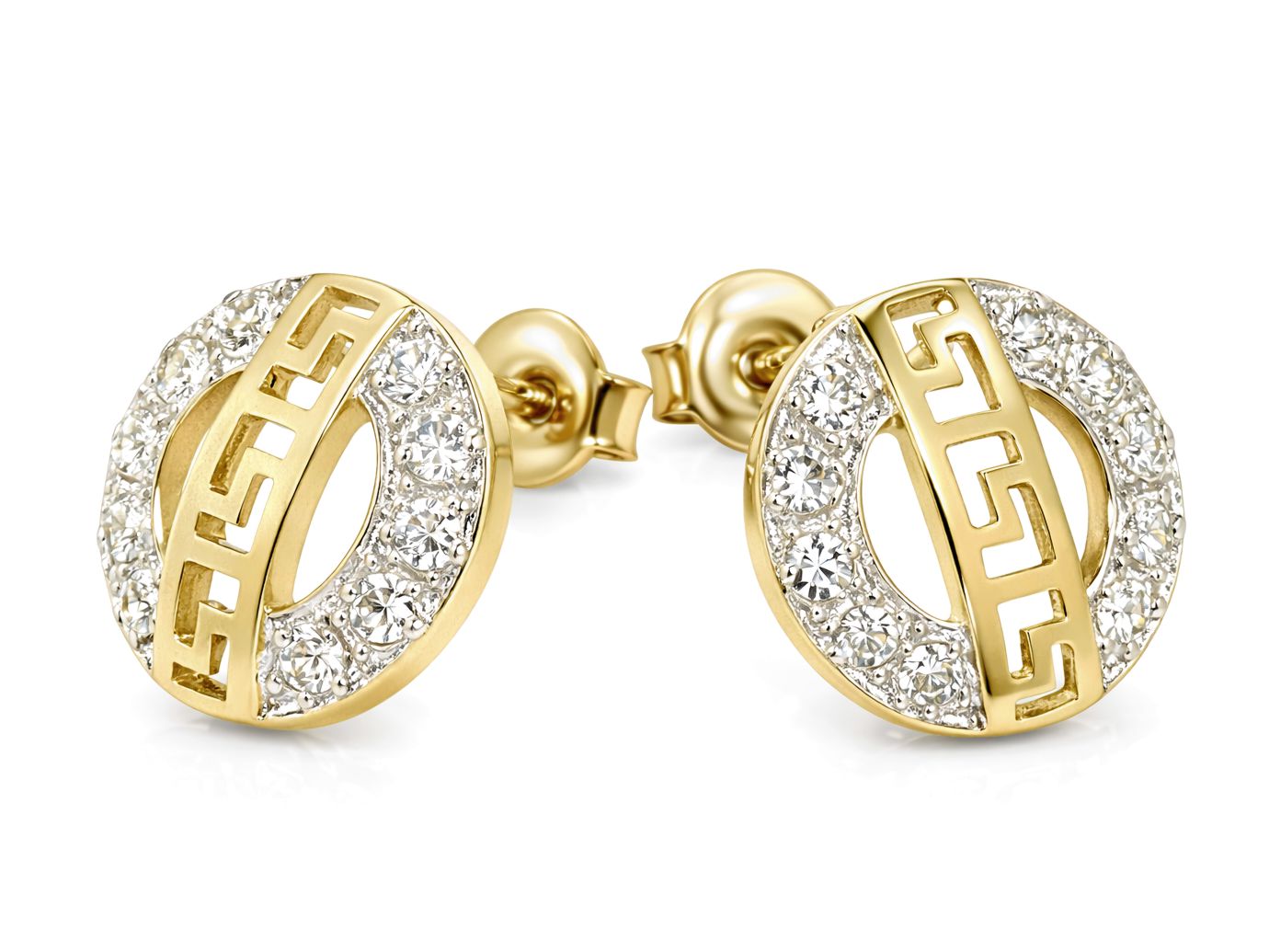 Złote kolczyki z cyrkoniami - 8568