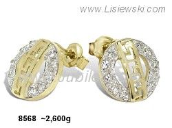 Złote Kolczyki z cyrkoniami żółte złoto proba 585 - 8568