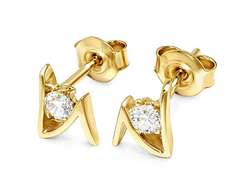 Złote kolczyki z cyrkoniami żółte złoto - 8574_k
