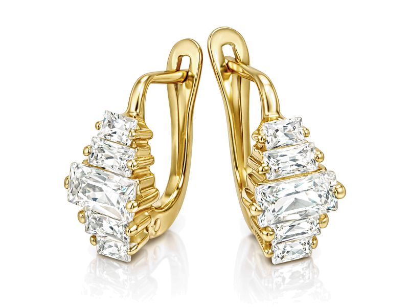 Złote kolczyki z cyrkoniami - 8582