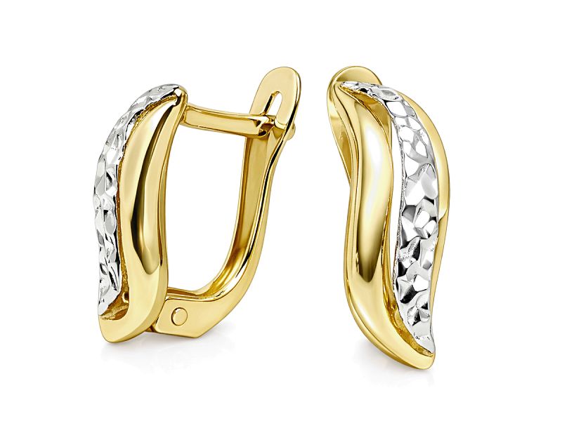 Złote kolczyki z cyrkoniami - 8621