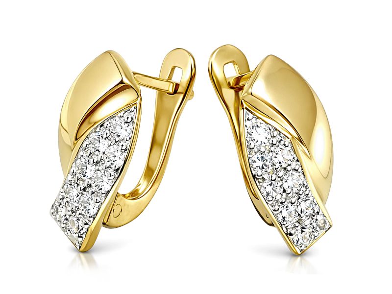 Złote kolczyki z cyrkoniami żółte złoto - 8629_k
