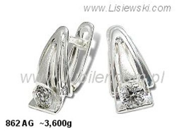 Kolczyki srebrne z cyrkoniami biżuteria srebrna - 862ag - 1