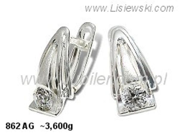 Kolczyki srebrne z cyrkoniami matowane biżuteria srebrna - 862ag