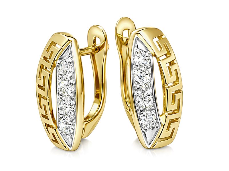 Złote kolczyki z cyrkoniami - 8630