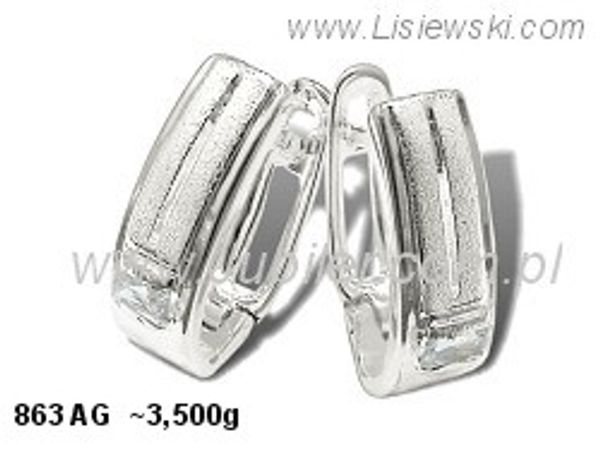Kolczyki srebrne z cyrkoniami matowane biżuteria srebrna - 863ag