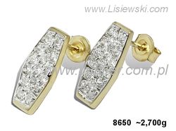 Złote Kolczyki z cyrkoniami żółte złoto proba 585 - 8650