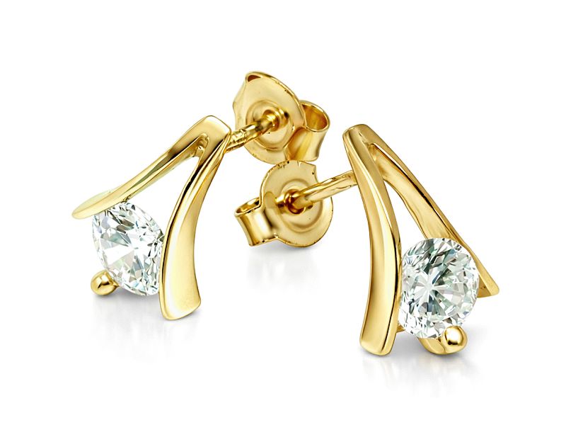 Złote kolczyki z cyrkoniami żółte złoto - 8660_k