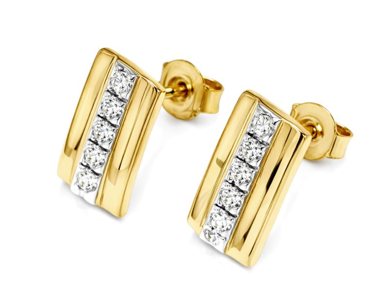 Złote kolczyki z cyrkoniami - 8665