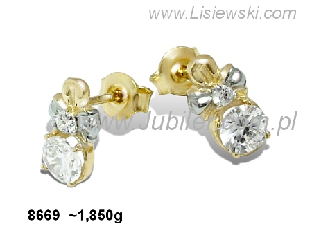 Złote Kolczyki żółte złoto z cyrkoniami złoto 585 - 8669_k - 1