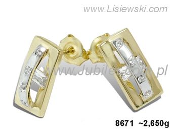 Złote Kolczyki żółte złoto z cyrkoniami złoto 585 - 8671 - 1