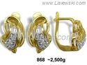 Złote Kolczyki z cyrkoniami żółte złoto próba 585 - 868