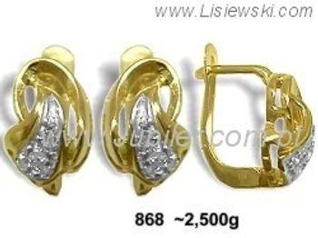 Złote Kolczyki z cyrkoniami żółte złoto próba 585 - 868 - 1