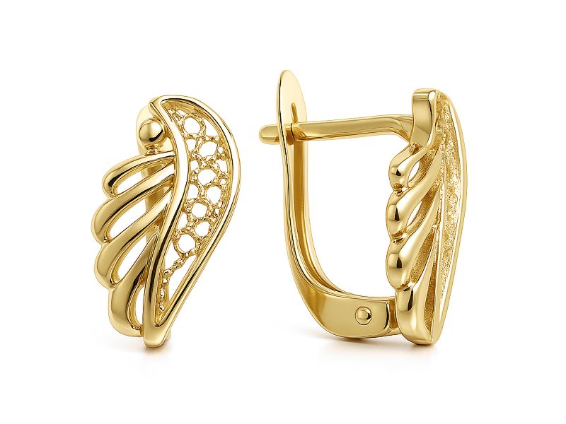 Złote kolczyki o klasycznym wykończeniu - 870