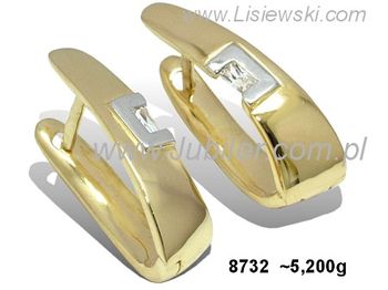 Złote Kolczyki żółte złoto z cyrkoniami złoto 585 - 8732 - 1