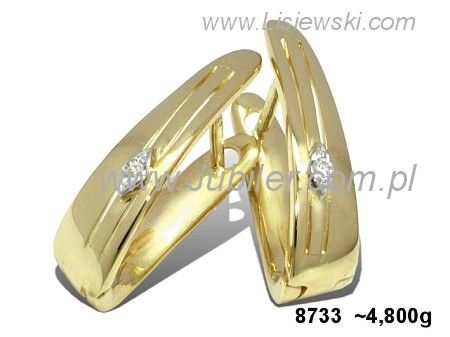Złote Kolczyki z cyrkoniami żółte złoto proba 585 - 8733 - 1