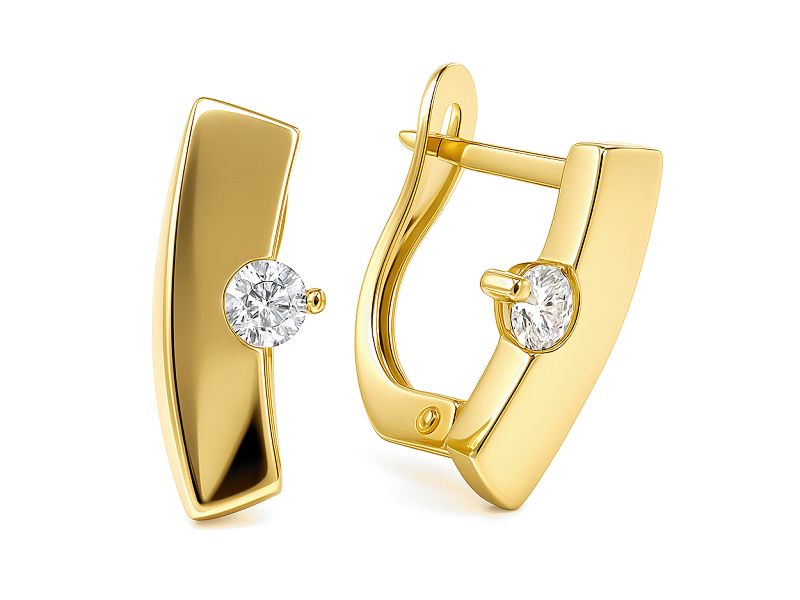 Złote kolczyki z cyrkoniami żółte złoto - 875