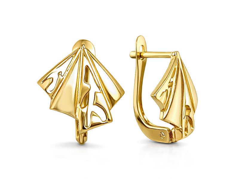 Złote kolczyki cyrkonie żółte złoto - 876