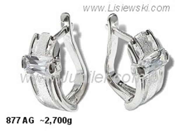 Kolczyki srebrne z cyrkoniami matowane biżuteria srebrna - 877ag
