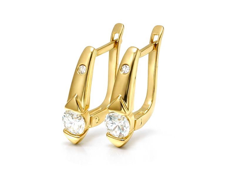 Złote kolczyki z cyrkoniami żółte złoto - 8785