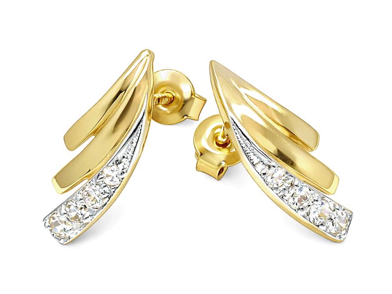 Złote kolczyki z cyrkoniami żółte złoto - 8792