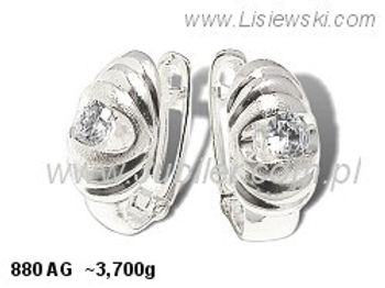Kolczyki srebrne z cyrkoniami biżuteria srebrna - 880ag - 1
