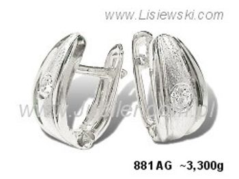 Kolczyki srebrne z cyrkoniami biżuteria srebrna - 881ag - 1