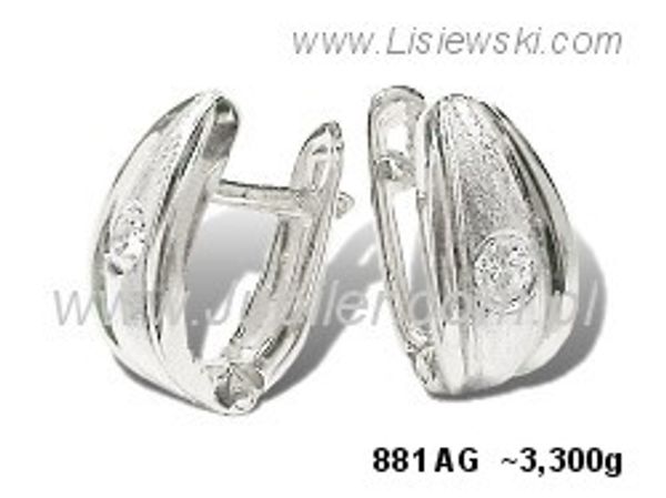 Kolczyki srebrne z cyrkoniami matowane biżuteria srebrna - 881ag