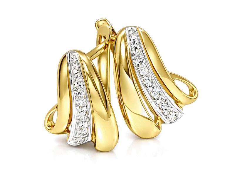 Złote kolczyki żółte złoto z cyrkoniami - 8822_k