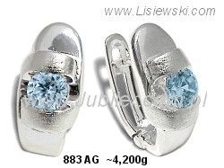Kolczyki srebrne z cyrkoniami niebieskie biżuteria srebrna - 883ag