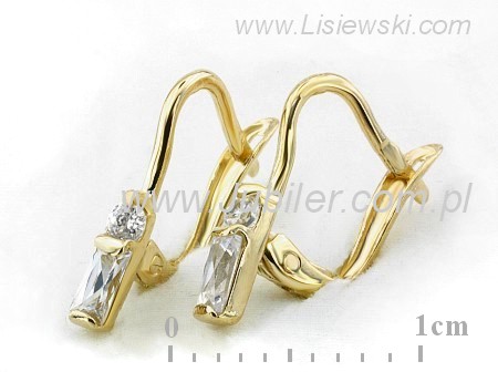 Złote kolczyki z cyrkoniami żółte złoto - 8892 — zdjęcie 2